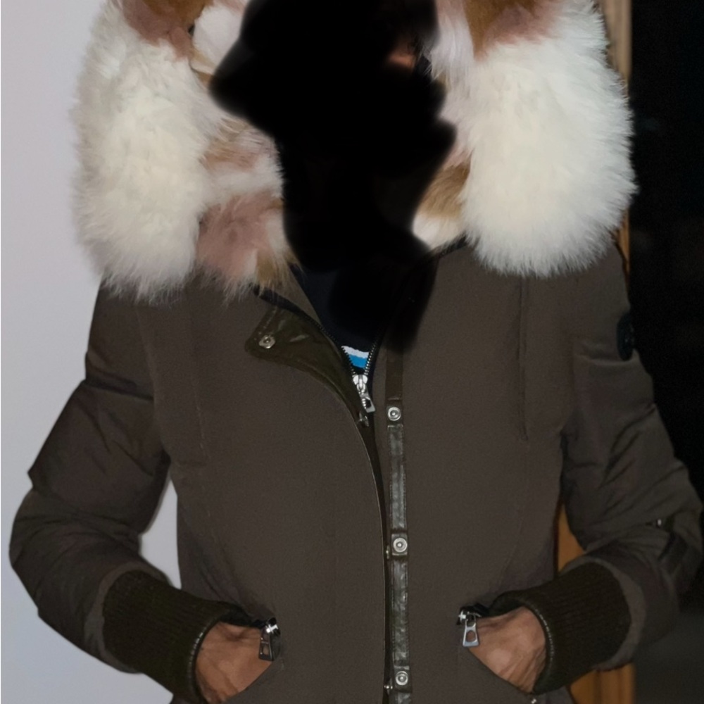 RUDE Brown Puffer Jacket with Fur Trim